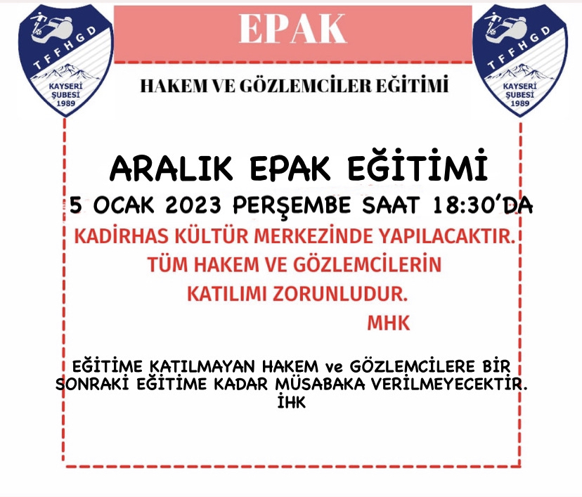 ARALIK EPAK EĞİTİMİ