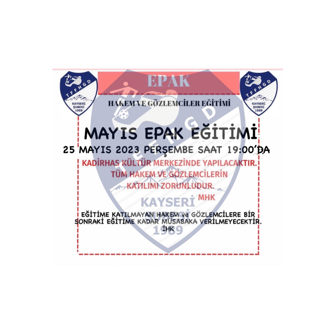 MAYIS EPAK EĞİTİMİ