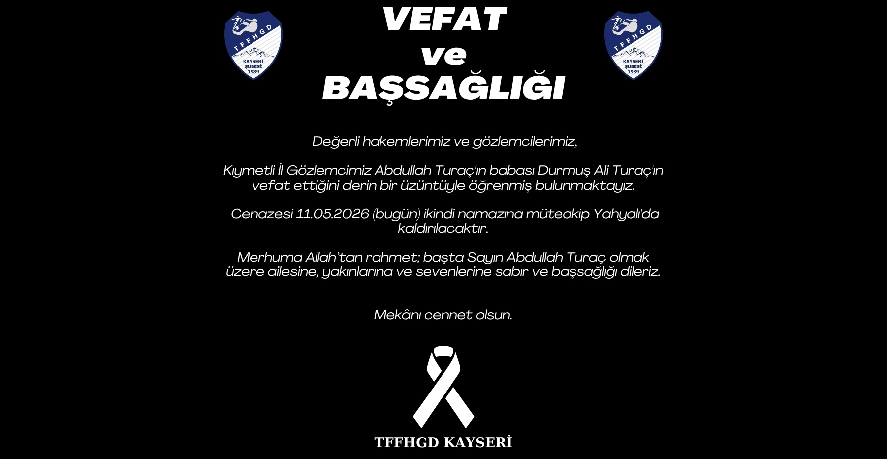 Vefat Ve Başsağlığı